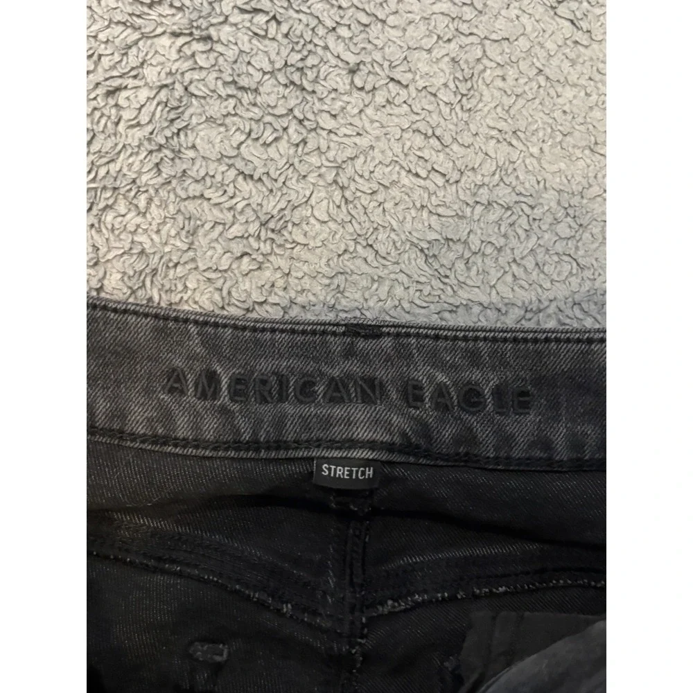 American Eagle Jeans Womens 6R Curvy Mom Jean Gray Washed Denim Casual Stretch
